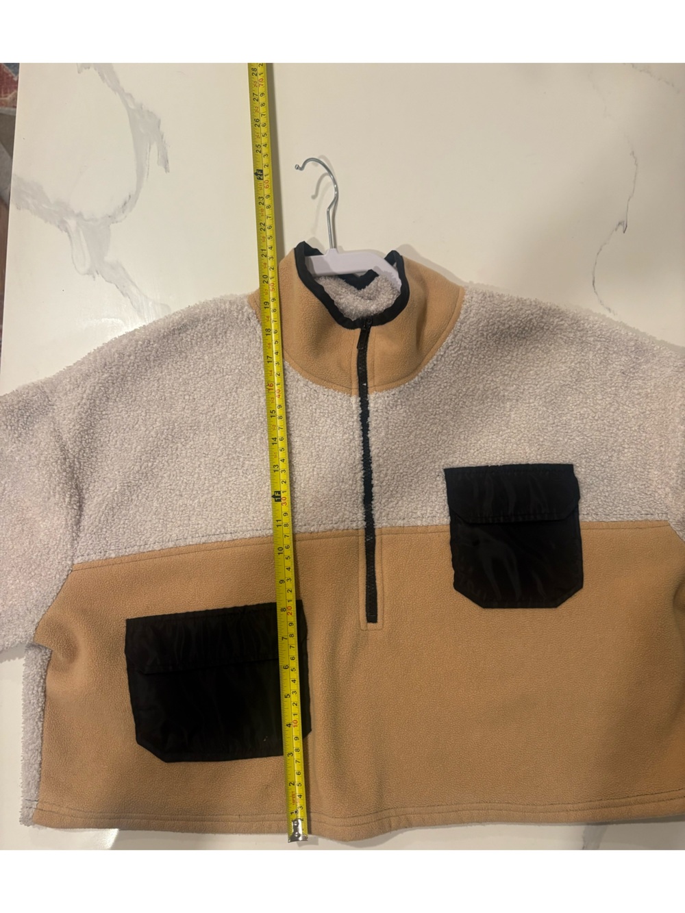 Urban Outfitters 2010s Colorblock Sherpa Fleece Quarter Zip Pullover S